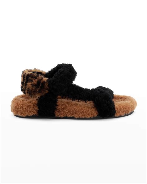 fendi signature shearling strappy sandals|Fendi Signature Shearling Strappy Sandals .